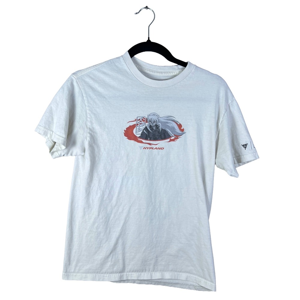 Hypland x Inuyasha Anime Graphic T-Shirt Mens Small White Streetwear Tee